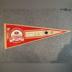 San Francisco 49ers Last Game CANDLESTICK Pennant 12/23/13 Pick At The Stick SGA